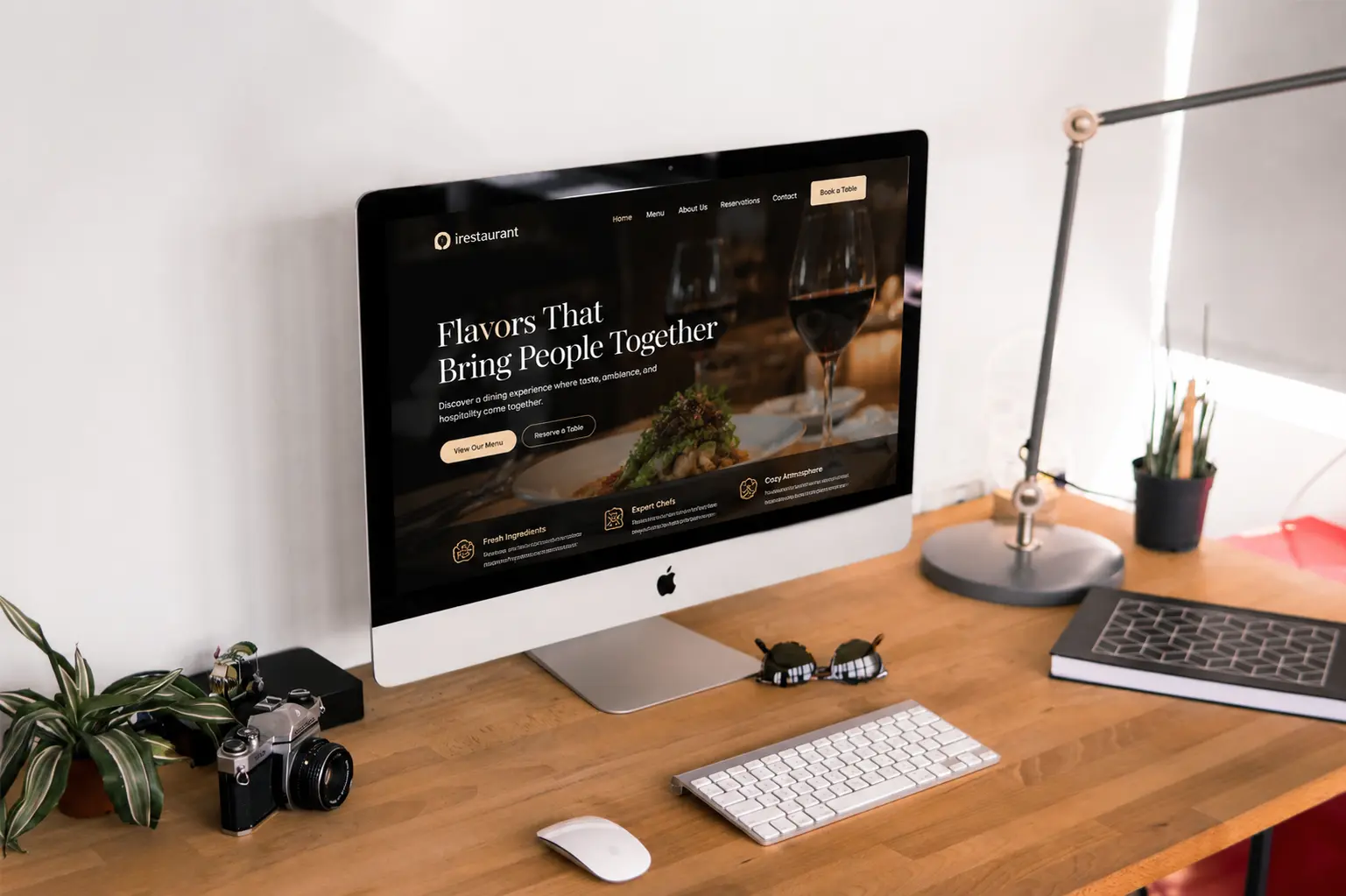 Restaurant ordering website interface
